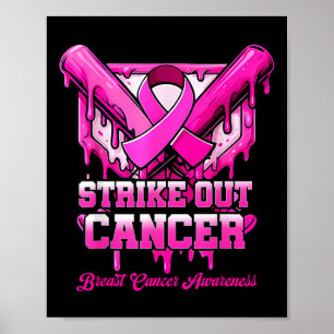 Brustkrebs-Bewusstsein Baseball-Drip-P Poster