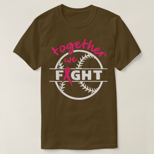 Brustkrebs-Bewusstsein Baseball gemeinsam bekämpfe T-Shirt (Design vorne)