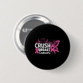 Brustkrebs-Bewusstsein Bling Pink Ribbon 2 Button (Vorne & Hinten)