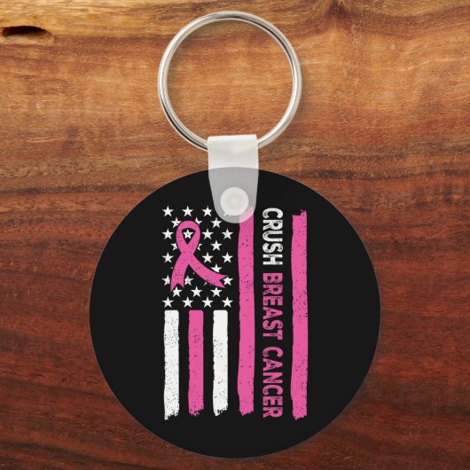 Brustkrebs-Bewusstsein Bling Pink Ribbon 3 Schlüsselanhänger (Vorderseite)