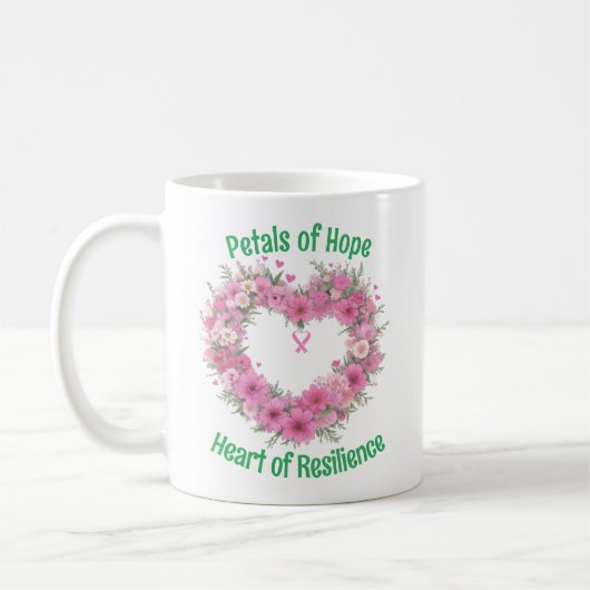 Brustkrebs-Bewusstsein Blumenkohl Kaffeetasse (Links)