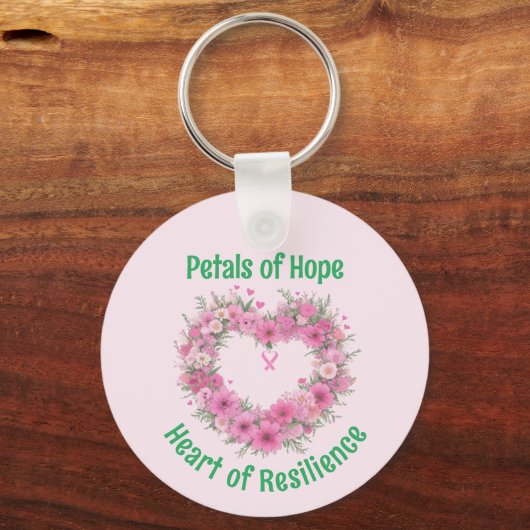 Brustkrebs-Bewusstsein Blumenkohlmetall Schlüsselanhänger (Rückseite)