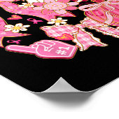 Brustkrebs-Bewusstsein Boo Ghost Coquette Bow Butt Poster (Ecke)