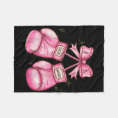 Brustkrebs-Bewusstsein Boxhandschuh im Oktober Wir Fleecedecke (Vorderseite (Horizontal))