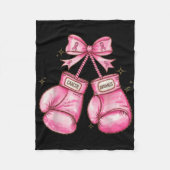 Brustkrebs-Bewusstsein Boxhandschuh im Oktober Wir Fleecedecke (Vorderseite)