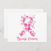 Brustkrebs-Bewusstsein Butterfly Einladungspostkarte (Vorne/Hinten)
