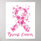 Brustkrebs-Bewusstsein Butterfly Poster (Vorne)