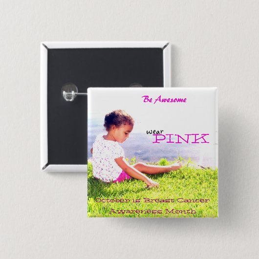 Brustkrebs-Bewusstsein Button (Vorne & Hinten)