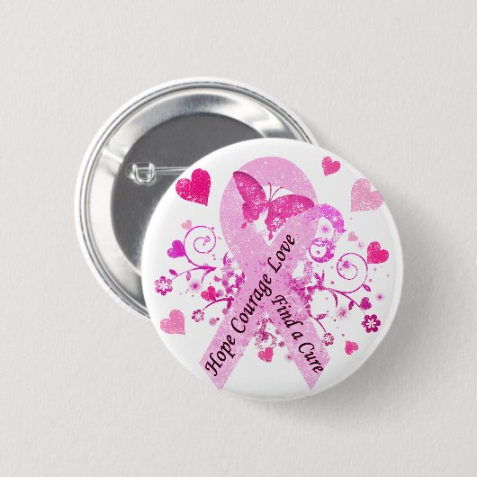 Brustkrebs-Bewusstsein Button (Vorne & Hinten)