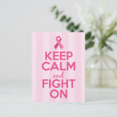 Brustkrebs-Bewusstsein-Cup Throw Kissen Postkarte (Stehend Vorderseite)