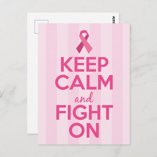 Brustkrebs-Bewusstsein-Cup Throw Kissen Postkarte (Vorne/Hinten)