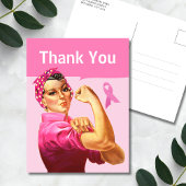 Brustkrebs-Bewusstsein Danke Pink Ribbon Postkarte