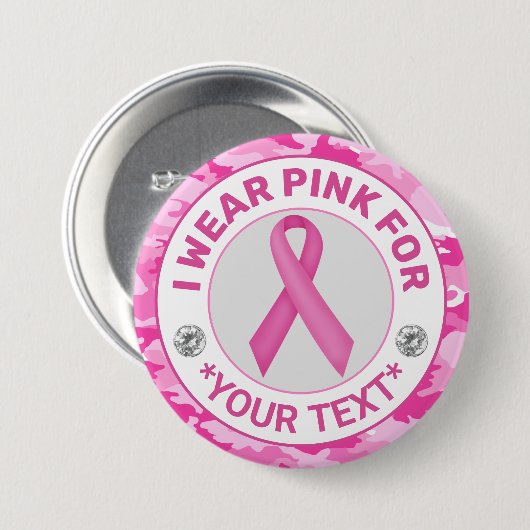 Brustkrebs-Bewusstsein, das ich trage Pink für Cam Button (Vorne & Hinten)