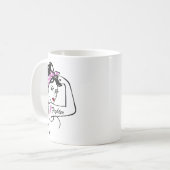 Brustkrebs-Bewusstsein denken Sie rosa Ribbon-Kamp Kaffeetasse (Vorderseite Links)