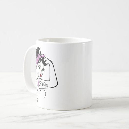 Brustkrebs-Bewusstsein denken Sie rosa Ribbon-Kamp Kaffeetasse (Vorderseite Links)