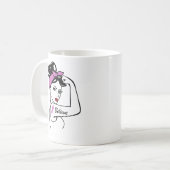 Brustkrebs-Bewusstsein denken Sie rosa Ribbon-Kamp Kaffeetasse (Vorderseite Links)