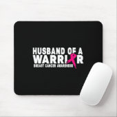 Brustkrebs-Bewusstsein des Ehemanns eines Kriegers Mousepad (Mit Mouse)