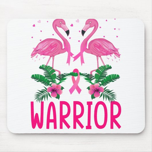 Brustkrebs-Bewusstsein des Kriegers Flamingo-T - S Mousepad (Vorne)