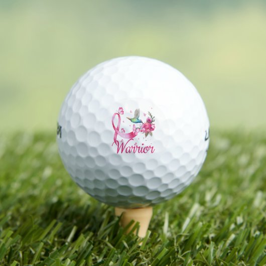 Brustkrebs-Bewusstsein des Kriegers Hummingbird Golfball (Insitu T-Shirt)