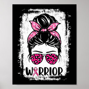 Brustkrebs-Bewusstsein des Kriegers Pink Ribbons M Poster