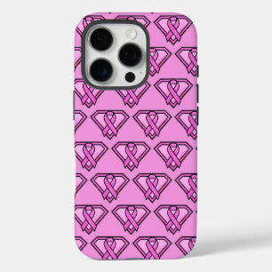 Brustkrebs-Bewusstsein-Diamant-Logo Rosa iPhone 16 Pro Hülle