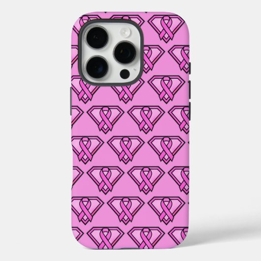 Brustkrebs-Bewusstsein-Diamant-Logo Rosa Case-Mate iPhone Hülle (Rückseite)