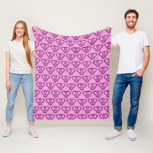 Brustkrebs-Bewusstsein-Diamant-Logo Rosa Fleecedecke