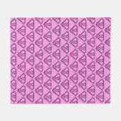 Brustkrebs-Bewusstsein-Diamant-Logo Rosa Fleecedecke (Vorderseite (Horizontal))