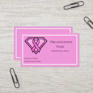 Brustkrebs-Bewusstsein-Diamant-Logo Rosa Visitenkarte