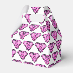 Brustkrebs-Bewusstsein Diamant-Logo Weiß Geschenkschachtel