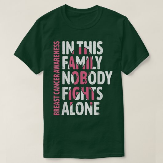 Brustkrebs-Bewusstsein Familie Unterstützung Squad T-Shirt (Design vorne)