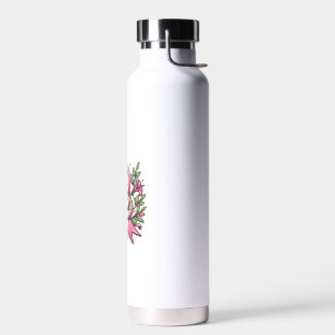Brustkrebs-Bewusstsein Faultier-Schleifen-T-Shirt Trinkflasche