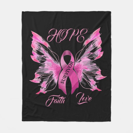 Brustkrebs-Bewusstsein Fleecedecke (Vorderseite)