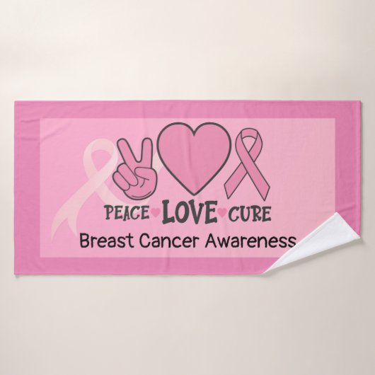 Brustkrebs Bewusstsein Frieden Liebe heilen rosa Badehandtuch (Badehandtuch)