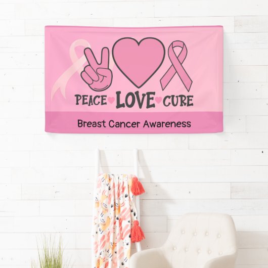 Brustkrebs Bewusstsein Frieden Liebe heilen rosa Banner (Insitu)