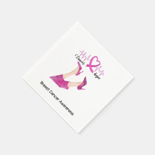 Brustkrebs Bewusstsein Frieden Liebe heilen rosa Serviette (Ecke)