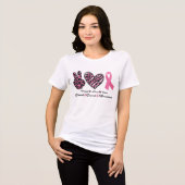 Brustkrebs Bewusstsein Frieden Liebe heilen rosa Tri-Blend Shirt (Vorderseite voll)