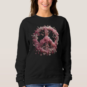 Brustkrebs-Bewusstsein Friedenszeichen Sweatshirt