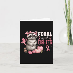 Brustkrebs Bewusstsein Funny Raccoon Feral and Fi Karte