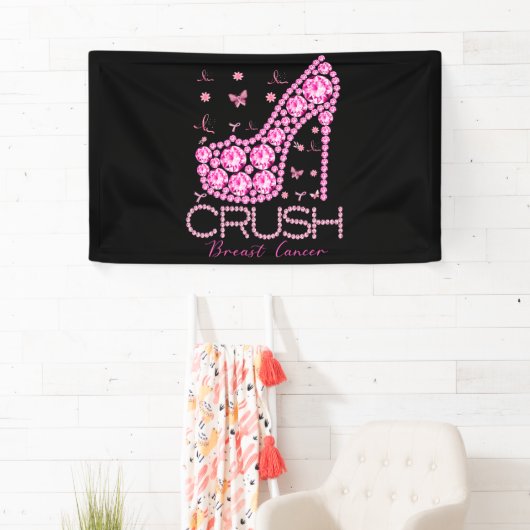 Brustkrebs-Bewusstsein für den Crush Bling Pink Ri Banner (Insitu)