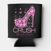 Brustkrebs-Bewusstsein für den Crush Bling Pink Ri Dosenkühler (Vorderseite)