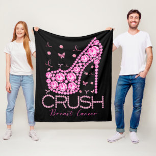 Brustkrebs-Bewusstsein für den Crush Bling Pink Ri Fleecedecke