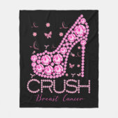 Brustkrebs-Bewusstsein für den Crush Bling Pink Ri Fleecedecke (Vorderseite)
