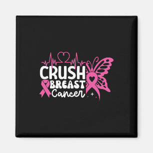 Brustkrebs-Bewusstsein für den Crush Bling Pink Ri Magnet