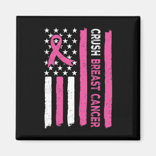 Brustkrebs-Bewusstsein für den Crush Bling Pink Ri Magnet