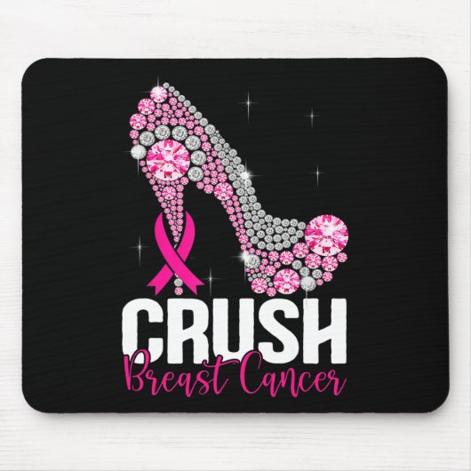 Brustkrebs-Bewusstsein für den Crush Bling Pink Ri Mousepad (Vorne)