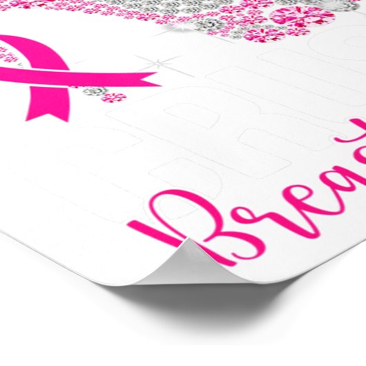 Brustkrebs-Bewusstsein für den Crush Bling Pink Ri Poster (Ecke)