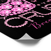 Brustkrebs-Bewusstsein für den Crush Bling Pink Ri Poster (Ecke)