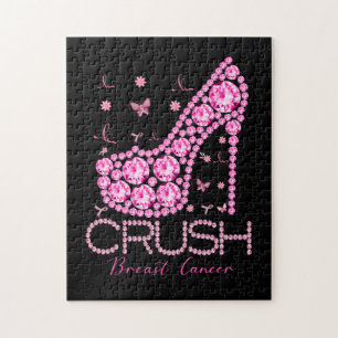 Brustkrebs-Bewusstsein für den Crush Bling Pink Ri Puzzle