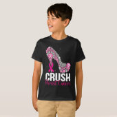 Brustkrebs-Bewusstsein für den Crush Bling Pink Ri T-Shirt (Vorne ganz)